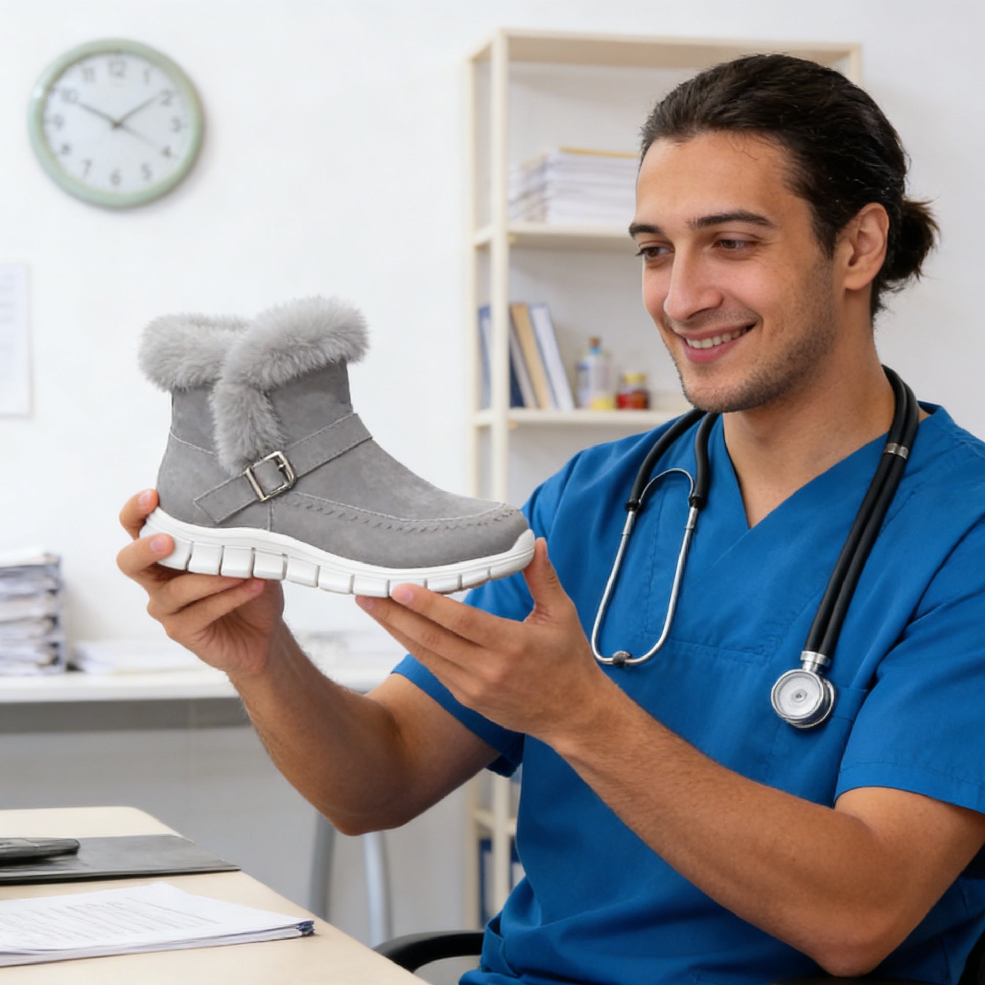 Plaxoo® | Offerta a tempo limitato: 50% di sconto! Stivali unisex sopra il ginocchio in peluche! Queste scarpe ortopediche sono dotate di supporto ergonomico dell'arco plantare e suola antiscivolo per una calzata unica.