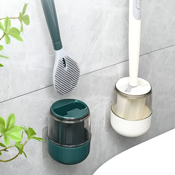 Ščetka za WC + dozirnik čistila – silikon, 360° | FLUSHBRUSH