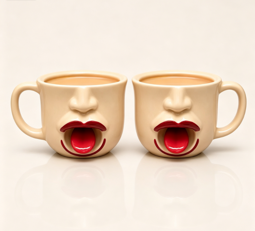 Zabaven keramični lonček z 3D iztegnjenim jezičkom | MUGFUN