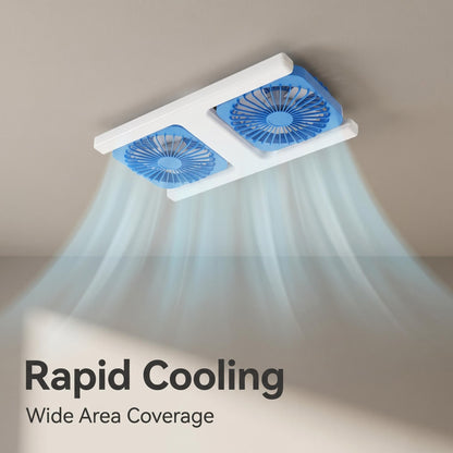🔥50% Kedvezmény🏷️💡 Modern 2 az 1-ben LED-es mennyezeti ventilátor-lámpa – távirányítóval, két független ventilátorfejjel 🌀