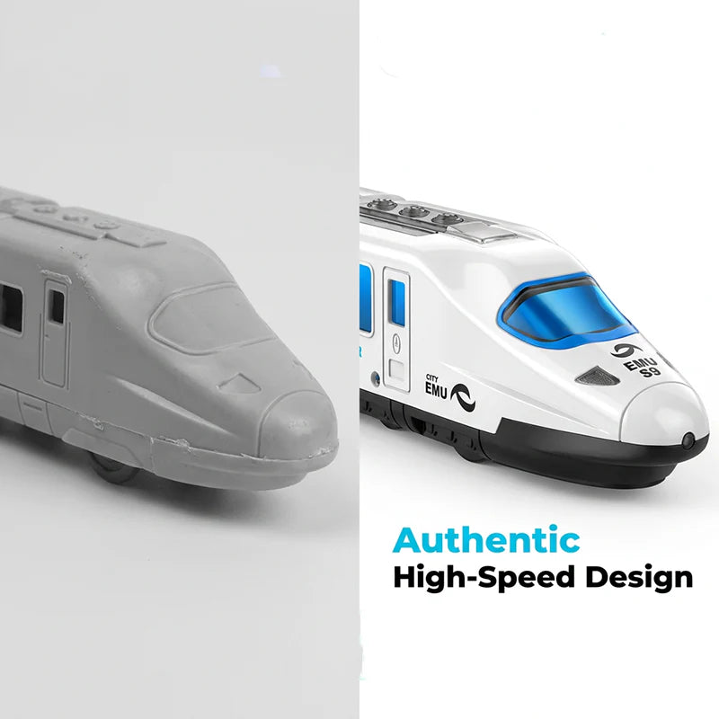 🔥50% Kedvezmény🚂 Világító és zenélő elektromos játékvonat – intelligens akadályelkerüléssel, 3 méretben