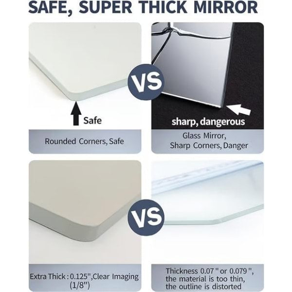 "1+1 brezplačno 🎁✨"   🔲 Samolepilna ogledala HD – 🧢 varna za otroke, 📌 enostavna namestitev, ✨ razširi prostor – MIRRAZE