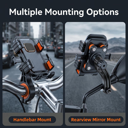 🔥50% Kedvezmény🏷️🛵 Rázkódáscsillapító mobiltelefon-tartó motorokhoz és biciklikhez – egykezes rögzítés, 🛡️ ütésvédelem, 🚀 szerszám nélküli szerelés