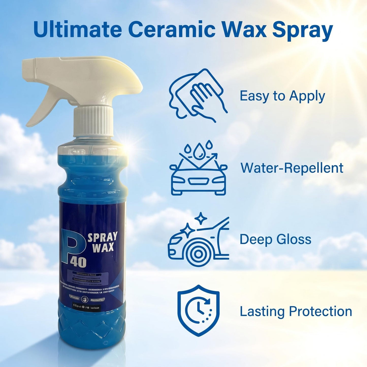 🔥50% Kedvezmény🏷️🚗 Kerámia-hibrid folyékony viasz spray, 💧 erős víztaszító hatással, ✨ karnaubaviaszos fény – autófényezésre, üvegre és műanyagra