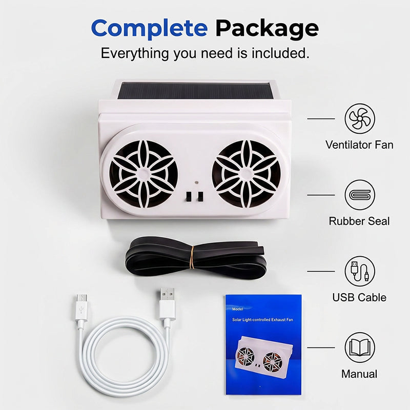⏰ Korlátozott ideig érvényes ajánlat 🎁☀️ Napenergiával működő autóventilátor – 🚗 három ventilátorral, 🔋 akkumulátor-kímélő technológiával – hűvös utazás minden napsütéses napon