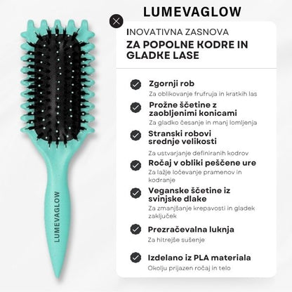 Krtača za razčesavanje in definiranje kodrov za valovite in kodraste lase