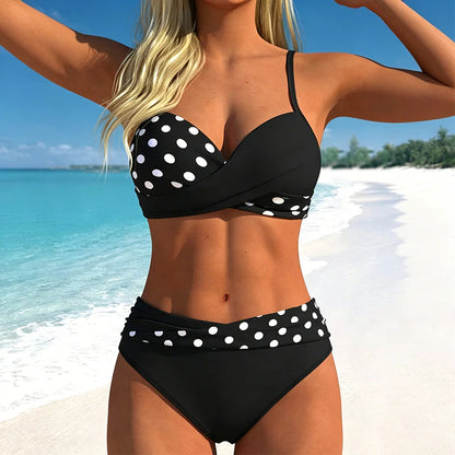 🔥50% Kedvezmény🏷️👙 Kétrészes, push-up hatású bikini szett – 🌊 elegáns wrap kialakítás, 🏖️ prémium rugalmas anyag