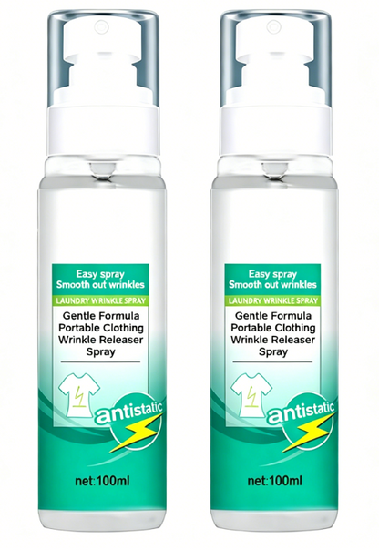 🔥Vásárolj egyet, kapsz egyet ingyen🎁👕 Praktikus ránctalanító spray ruhákhoz, 🧳 utazáshoz is ideális, 🧴 finom permetezőfejjel