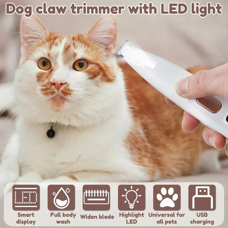🔦✨ Vízálló Újratölthető Kisállat Borotva LED Fénnyel 🐶💕