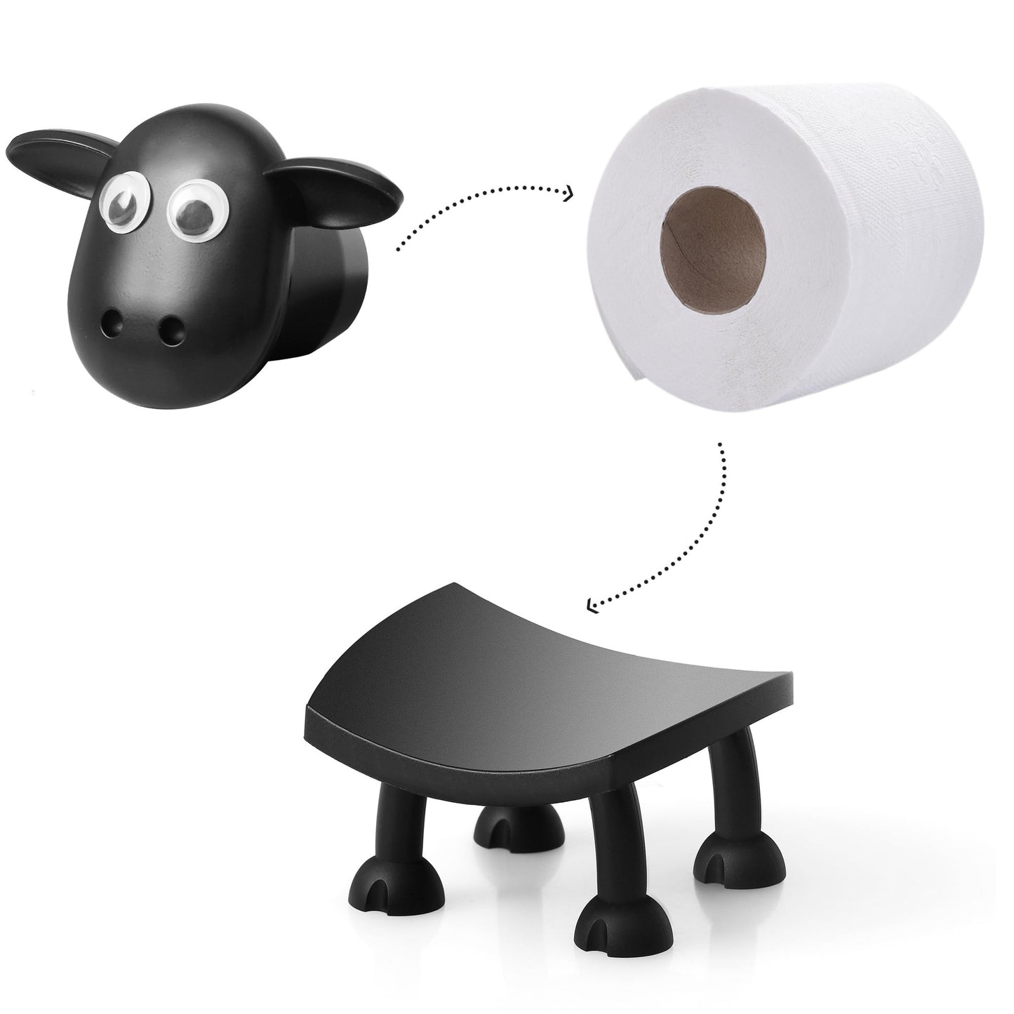 "1+1 brezplačno 🎁✨"🐑 Držalo za toaletni papir v obliki ovce – 🎨 3D tisk, 🛠️ enostavna namestitev, 🎁 edinstveno darilo