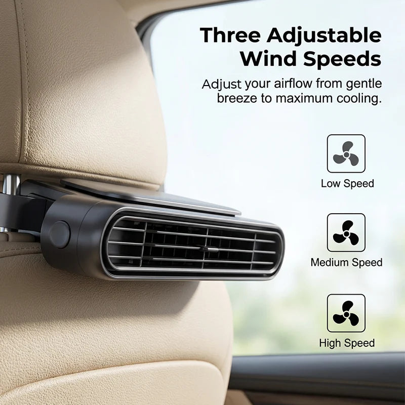 🚗 Maradjon hűvösen minden út során – Újratölthető autósülés hűtőventilátor 3 sebességgel – Utánvétes 💨❄️