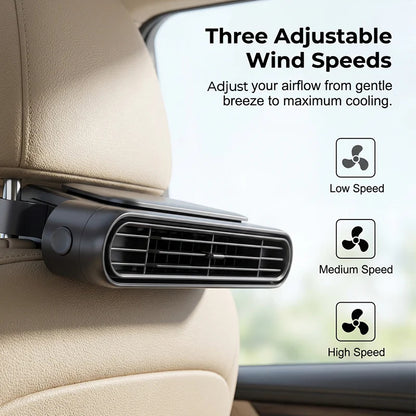 🚗 Maradjon hűvösen minden út során – Újratölthető autósülés hűtőventilátor 3 sebességgel – Utánvétes 💨❄️