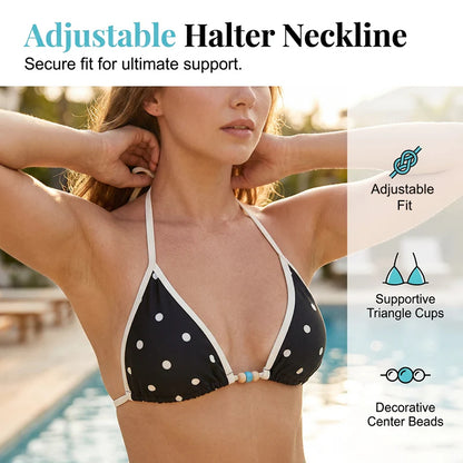 👙 Pöttyös bikini nyakpánttal