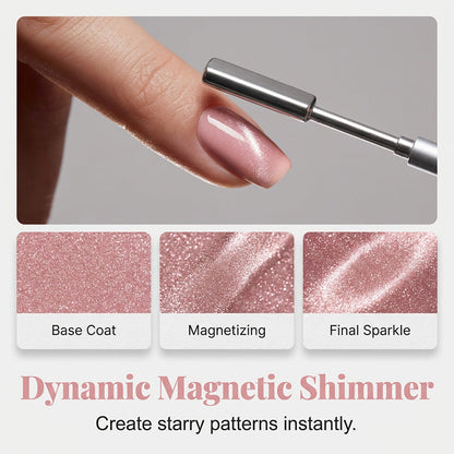 🔥50% Kedvezmény🏷️🐱 Mágneses csillámporos cat eye géllakk – ✨ üvegszerű jelly hatással, 🌈 17 színben – szalonminőség otthonra