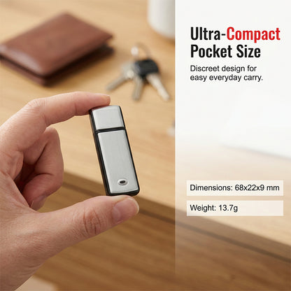 🔥50% popust🏷️🎙️ Prenosni USB snemalnik glasu 🔇 odpravljanje šuma, 📦 kompaktna zasnova, ⚡ enoklikovno snemanje