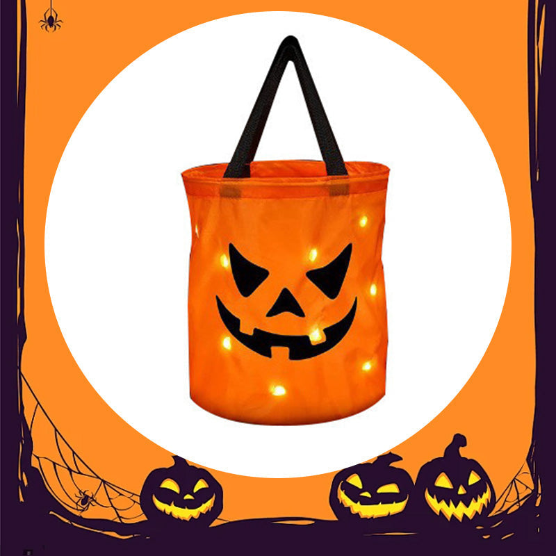 Halloween-i világító tökös táska