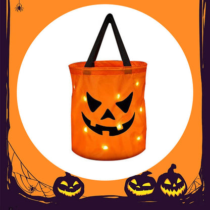 Halloween-i világító tökös táska