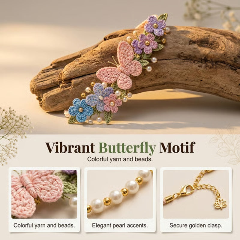 🔥50% Kedvezmény🏷️🎨Több színben kapható🦋 Természet ihlette DIY horgolt karkötő készlet – 📖 kezdő útmutatóval, 🎁 ajándékdobozban – kreatív kézműves ajándék
