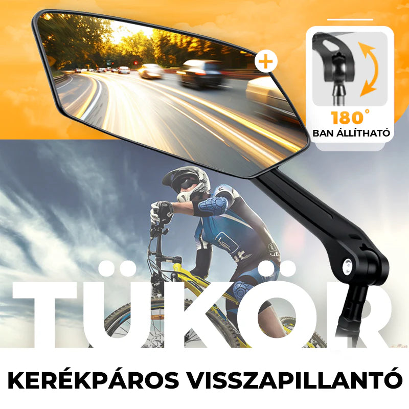 🚴 Univerzális kerékpáros visszapillantó tükör – 🔍 Biztonságos hátsó kilátás, ⚡ egyszerű felszerelés a kormányra