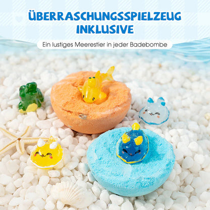 🔥50% Kedvezmény🎁 12 darabos fürdőbomba ajándékkészlet gyerekeknek – 🌊 tengeri állat meglepetéssel, 🌿 növényi összetevőkkel