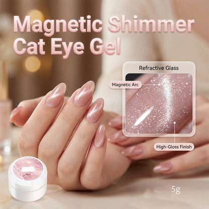 🔥50% Kedvezmény🏷️🐱 Mágneses csillámporos cat eye géllakk – ✨ üvegszerű jelly hatással, 🌈 17 színben – szalonminőség otthonra
