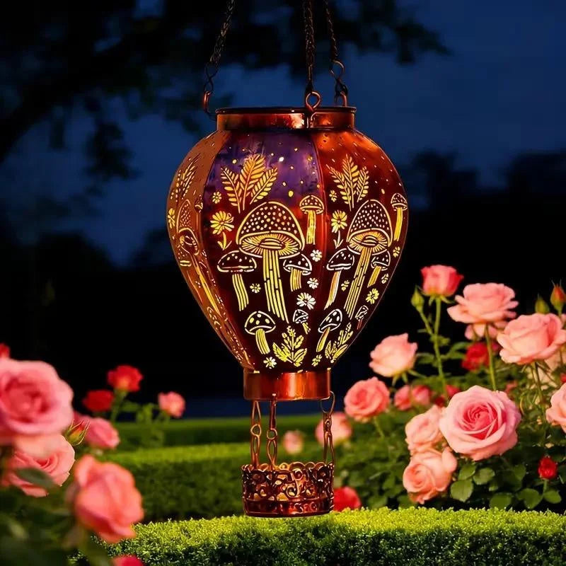 🔥50% Kedvezmény🏷️📦Kombinált csomag🔗🎈 Napenergiás hőlégballon lámpa, 🌙 automatikus éjszakai világítással, 🪄 üreges kolibri mintás vetítéssel – bájos kerti dísz