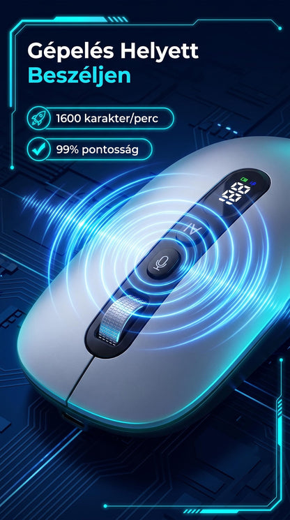 🔥50% Kedvezmény🏷️🎙️ Hangvezérlésű, AI-alapú vezeték nélküli egér, 🌍 52 nyelv felismerésével, ⚡ 4000 DPI – munkát és kreativitást támogató eszköz（副本）（副本）