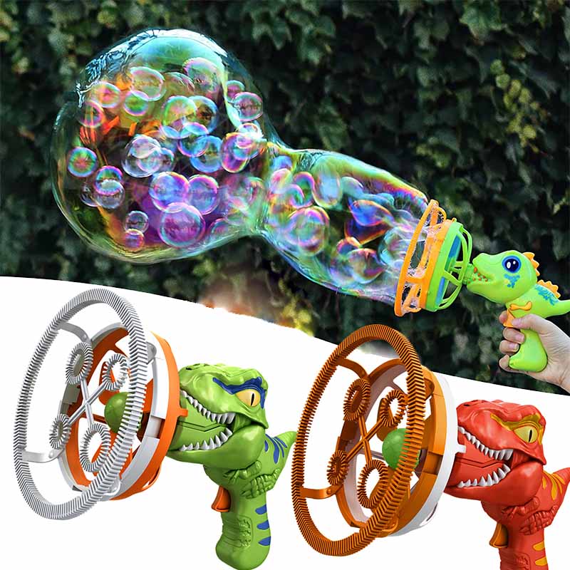 🔥50% Kedvezmény🏷️🎨Több színben kapható🦕 Dinoszaurusz kinézetű elektromos buborékfújó pisztoly – több mint 1000 buborék percenként, 🌈 biztonságos ABS anyagból