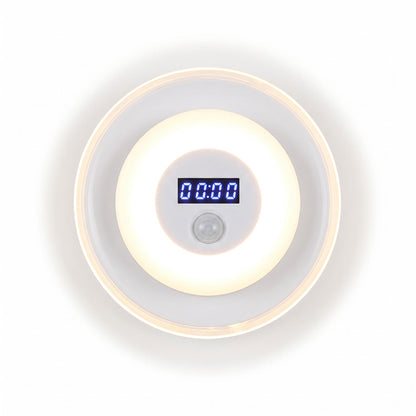 “1+1 ingyen 🎁✨” 🔥50% Kedvezmény🏷️💡 Intelligens LED-es éjszakai lámpa órával – 🌙 mozgásérzékelő, 3 színű fény, 🔋 energiahatékony