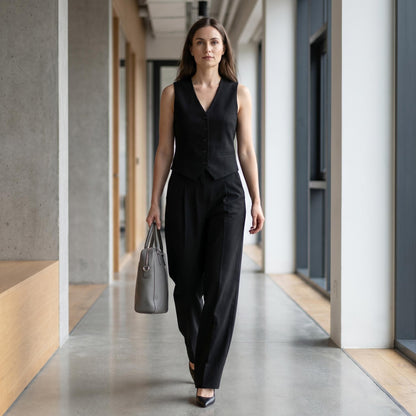 🖤 Női fekete Chanel-stílusú blézer mellény: könnyű, prémium minőségű, ujjatlan nyári szett ☀️