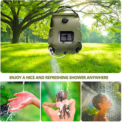 "1+2 brezplačno 🎁✨"🚿 Sončna kamp tuš vrečka SHOWDY 20L – sončno ogrevanje 🌡️ vgrajen termometer 🎒 zložljiva lahka zasnova 🏕️ večnamenska zunanja uporaba