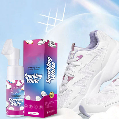 🔥50% Kedvezmény🏷️👟 Víz nélküli habos cipőtisztító beépített kefével – fehér cipők ragyogásáért, antioxidáns védelemmel