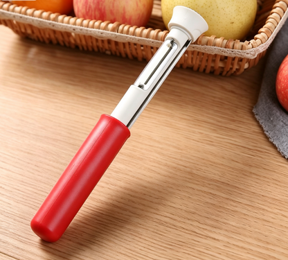 🔥50% Kedvezmény🏷️📦Kombinált csomag🍎🔪 Egy eszköz, két funkció! 2 az 1-ben gyümölcsmag-eltávolító és hámozó – 🍏éles penge, 🤲csúszásmentes fogantyú, 🧼könnyű tisztítás
