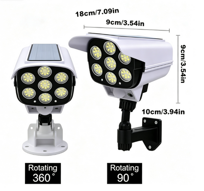 “1+1 ingyen 🎁✨” 🔥50% Kedvezmény🏷️☀️ Mozgásérzékelős napelemes lámpa – 🔦 77 LED, 360°-ban forgatható, 💧 IP44 vízálló – LUMACAM