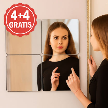 "1+1 brezplačno 🎁✨"   🔲 Samolepilna ogledala HD – 🧢 varna za otroke, 📌 enostavna namestitev, ✨ razširi prostor – MIRRAZE