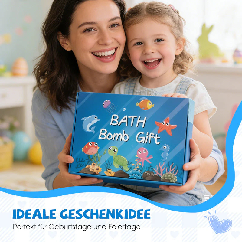 🔥50% Kedvezmény🎁 12 darabos fürdőbomba ajándékkészlet gyerekeknek – 🌊 tengeri állat meglepetéssel, 🌿 növényi összetevőkkel