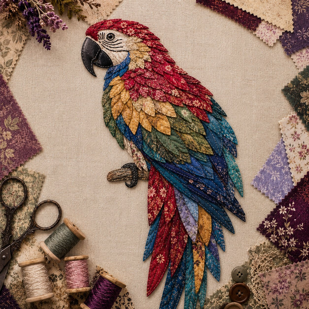 Komplet za 3D ptico patchwork tehniko | BIRDKIT