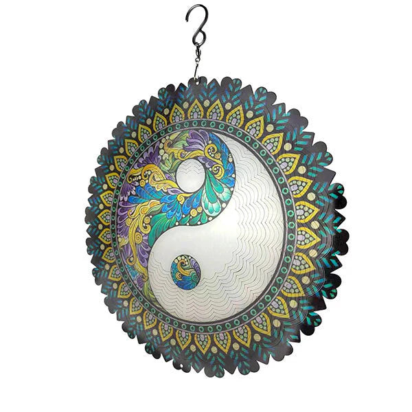 🔥50% Kedvezmény🎨Több színben kapható🌈🌬️ 3D színes szél mandala, 🍃 rozsdamentes acél, 🌸 kültéri-beltéri fali dekor – szellőre életre kel