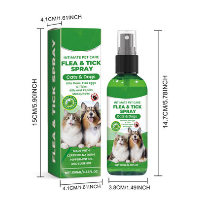 🔥50% Kedvezmény🏷️🐾 Természetes összetevőkkel, 🌿 bolha- és kullancsriasztó spray kutyáknak és macskáknak – borsmentaolaj, teafaolaj, aloe vera