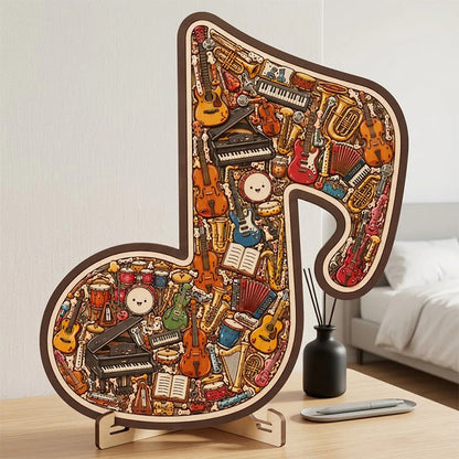 🔥50% Kedvezmény🏷️🎸 Fa hangszer alakú kirakós játék – 🧩 egyedi nyolcszög formában, 🌟 kiváló minőségű fából