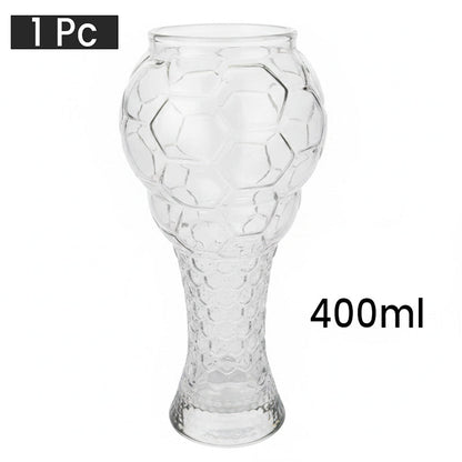 🔥50% Kedvezmény🏷️⚽ Labda alakú söröspohár – 🍺 boroszilikát üvegből, texturált mintával, 400/600 ml – VB-meccsnézéshez ideális