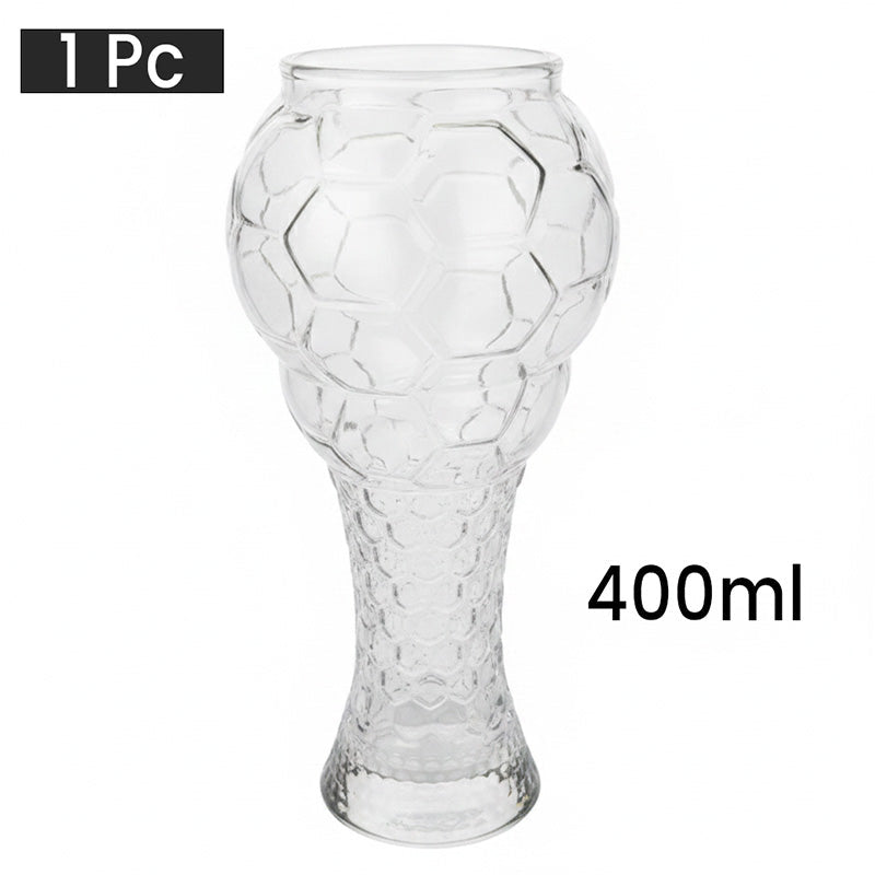 🔥50% Kedvezmény🏷️⚽ Labda alakú söröspohár – 🍺 boroszilikát üvegből, texturált mintával, 400/600 ml – VB-meccsnézéshez ideális