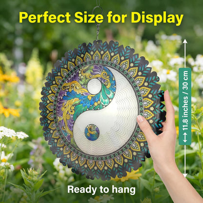 🔥50% Kedvezmény🎨Több színben kapható🌈🌬️ 3D színes szél mandala, 🍃 rozsdamentes acél, 🌸 kültéri-beltéri fali dekor – szellőre életre kel