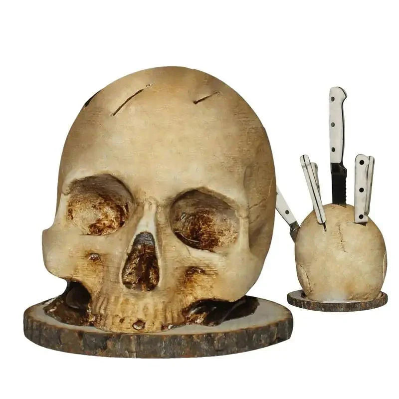 💀Halloween-meglepetés🎃Kreatív koponya kés tartó gyantából