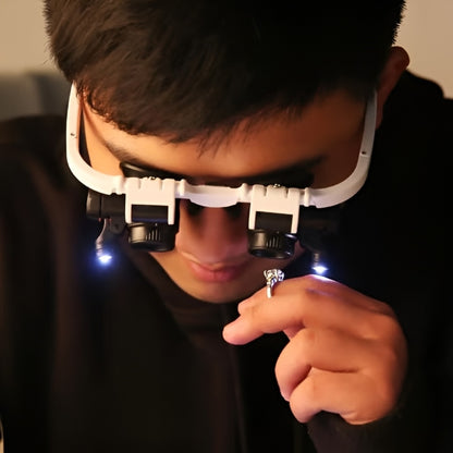"1+1 brezplačno 🎁✨"   👓 Povečevalna očala z LED-svetlobo – 🔬 8x, 15x in 23x povečava, 💡 nastavljiva osvetlitev – GLAZOOM