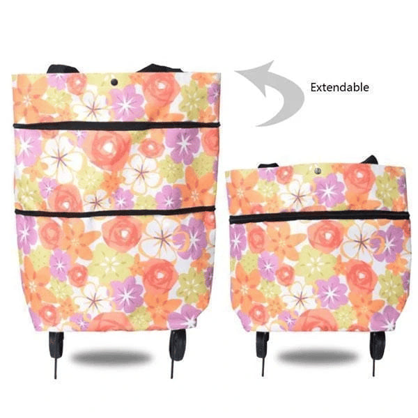 🔥50% popust🏷️🛒 Zložljiva nakupovalna vrečka 2 v 1 – 📦 23 L prostornine, 💪 600D Oxford tkanina, 🎁 praktično darilo