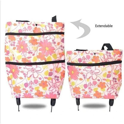 🔥50% popust🏷️🛒 Zložljiva nakupovalna vrečka 2 v 1 – 📦 23 L prostornine, 💪 600D Oxford tkanina, 🎁 praktično darilo