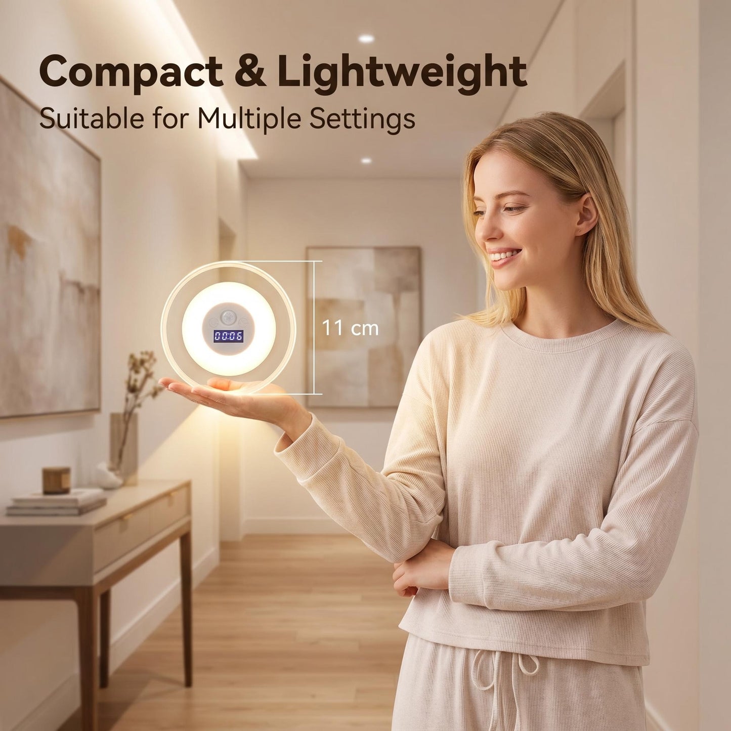 “1+1 ingyen 🎁✨” 🔥50% Kedvezmény🏷️💡 Intelligens LED-es éjszakai lámpa órával – 🌙 mozgásérzékelő, 3 színű fény, 🔋 energiahatékony