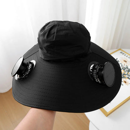 🌬️❄️ Kibírhatatlan hőség, de friss szellő a fejen! Ultrakönnyű napelemes ventilátoros napellenző sapka