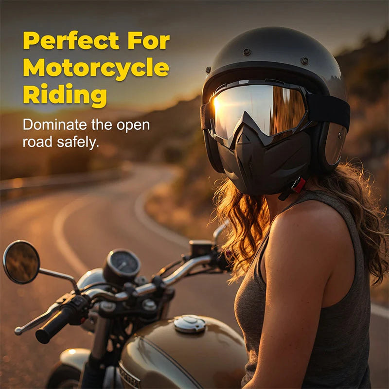 🔥50% Kedvezmény🏷️🛡️🏍️ Hegesztéshez és motorozáshoz! Levehető teljes arcmaszk – 🥽páramentes lencse, 💨légáteresztő szellőzés, 🔧moduláris szemüveg